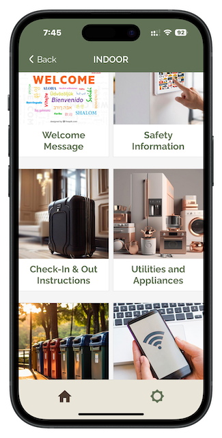 Guest Info App categories